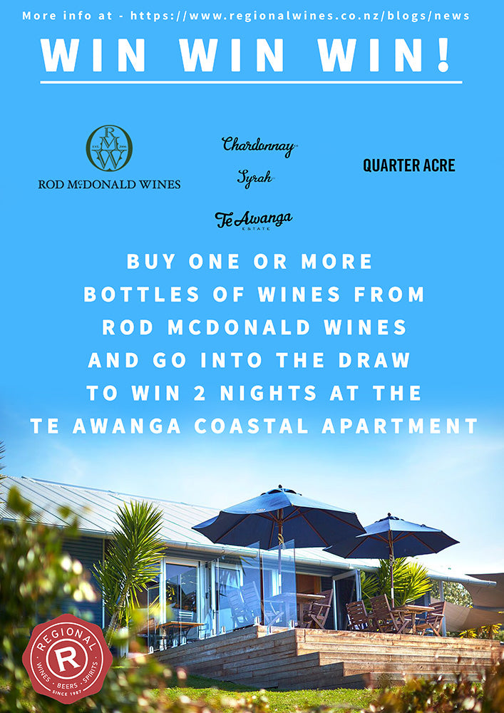 Win a 2 night stay at the Te Awanga Coastal Apartment with Rod McDonald Wines and Regional Wines.