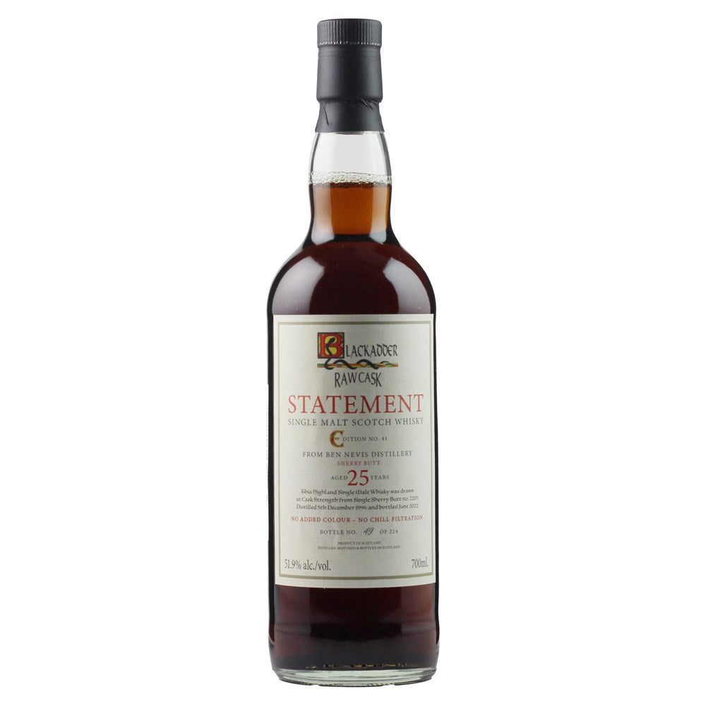 Blackadder Ben Nevis 25 YO 96 51.9% Statement 41 Raw Cask 700ml