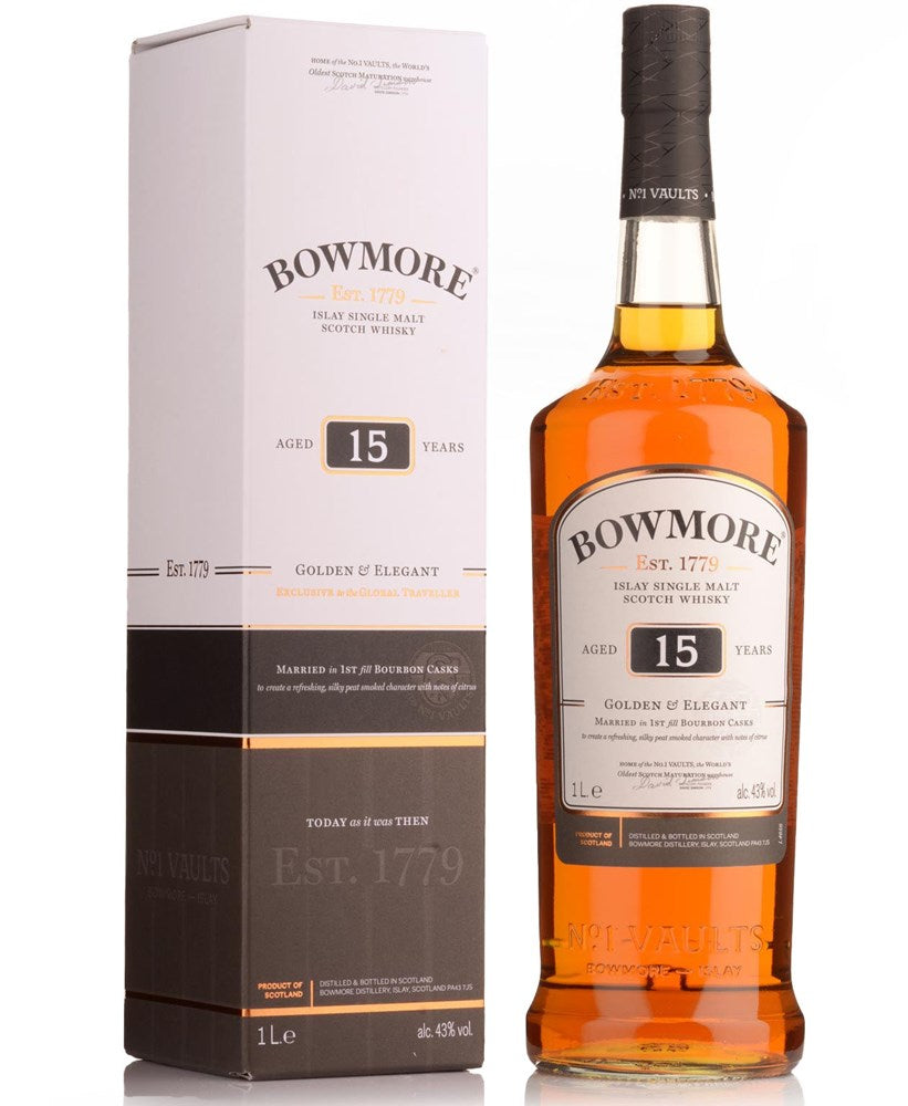 Bowmore 15 YO Golden & Elegant 43% 1000 Ml