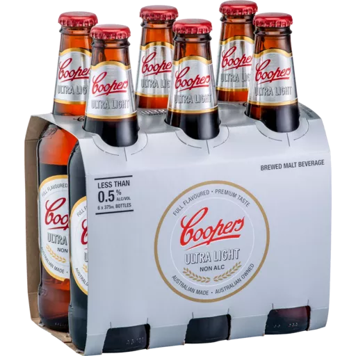 Coopers Ale Ultra Light 0.5% 6pk Bottles