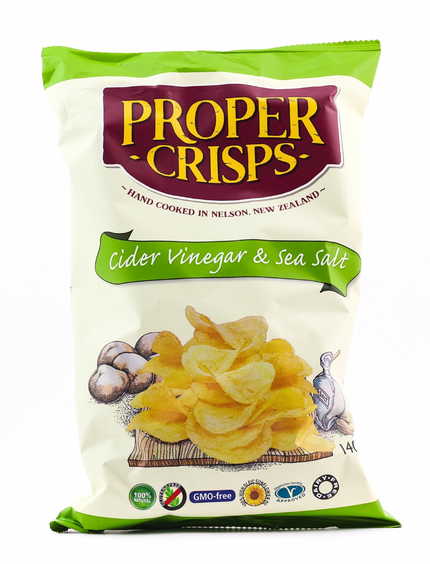 Proper Crisps Cider Vinegar & Salt 140 grams