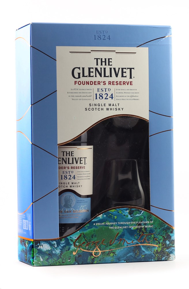 Glenlivet Founder's Reserve 40% 700ml Gift Pack With 2 Glasses