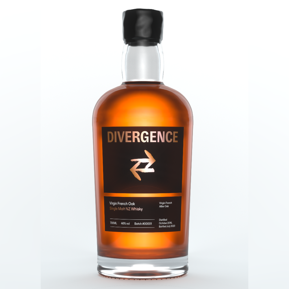 Divergence Single Malt Nz Whisky Virgin French Oak 46% 700ml